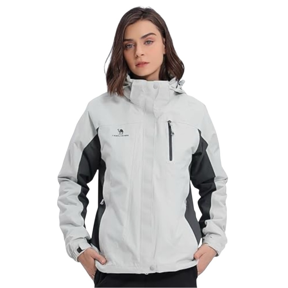 Camel Crown | White & Silver Waterproof Ski Jacket, Size S, NWT